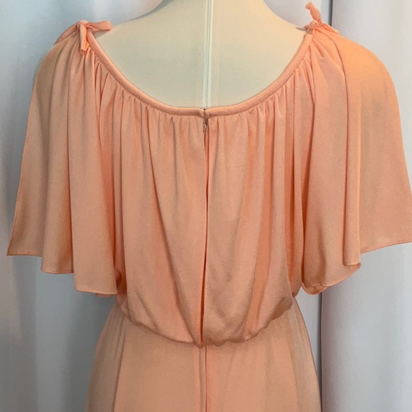 Vintage JC Penney Fashions TALL 1980 Apricot Bridesmaid Prom Dress Women Size 12 - Picture 4 of 10